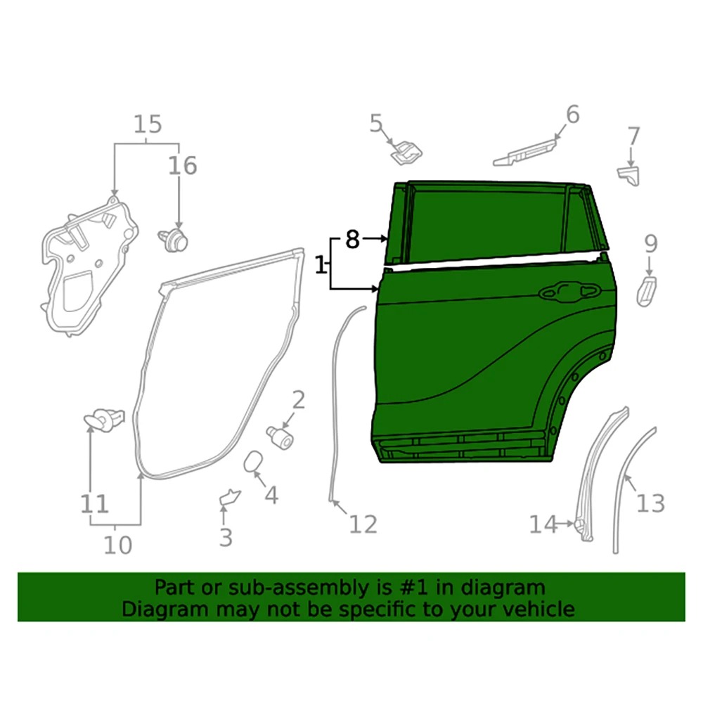 Hot Selling Steel Car Body Parts Rear Doors for  Highlander 2020-2023 67004-0E181 67003-0E181 670040E181 670030E181